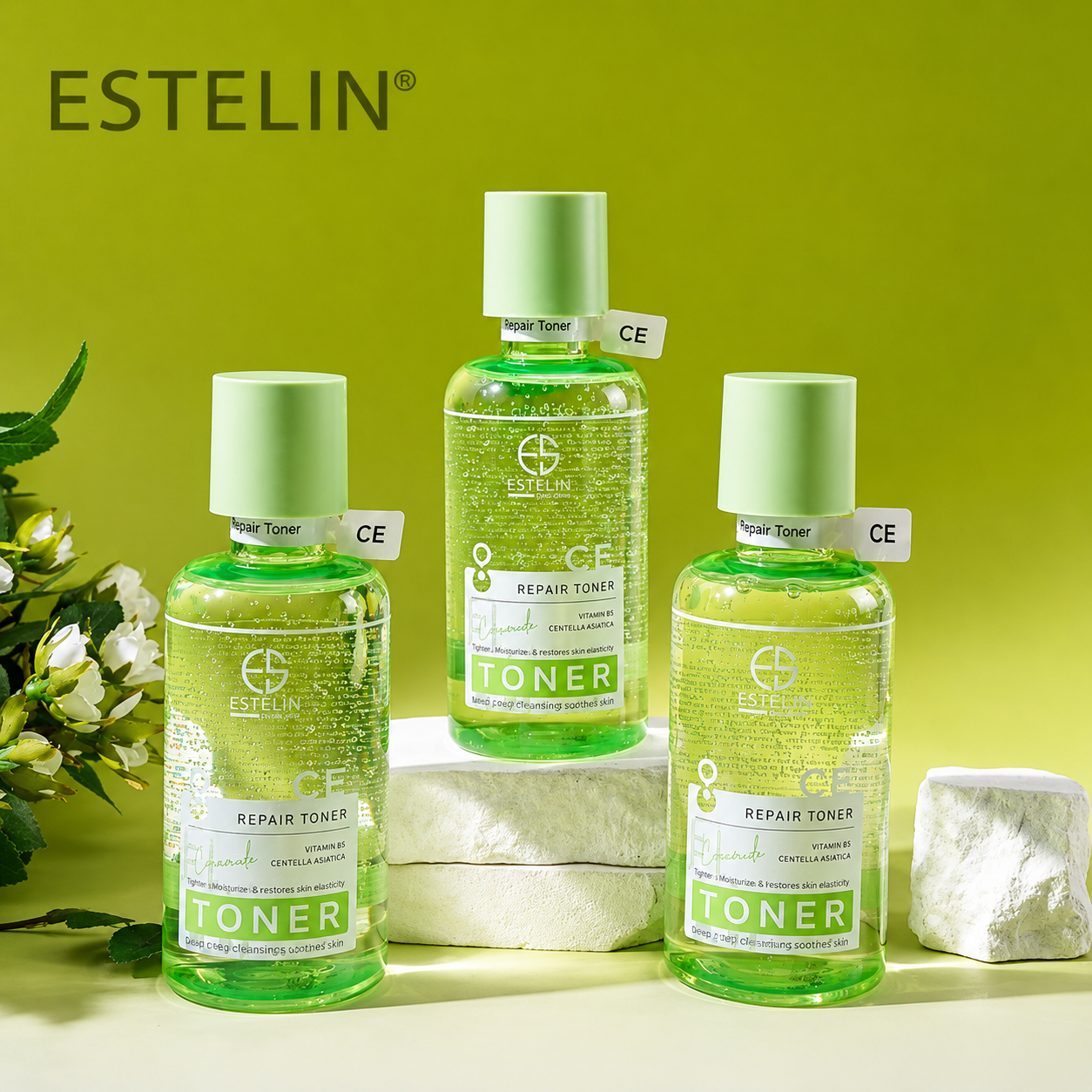 تونر ترمیم کننده سرامید، ویتامین B5 و سنتلا اورجینال ESTELIN