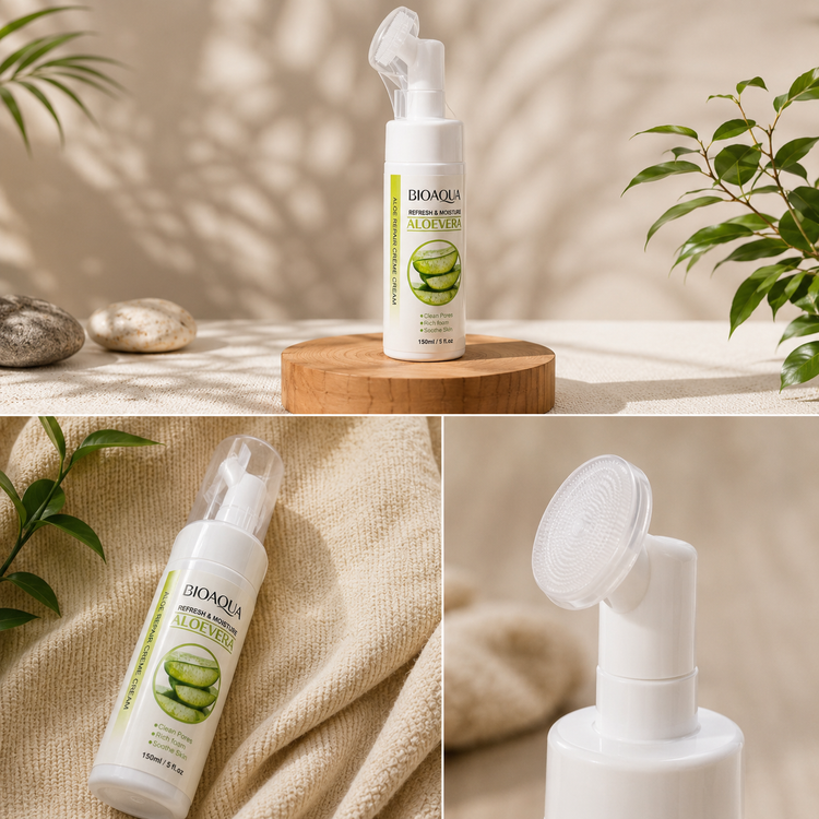 فوم شستشوی صورت براشدار مدل Refresh & Moisture حجم ۱۵۰ میل