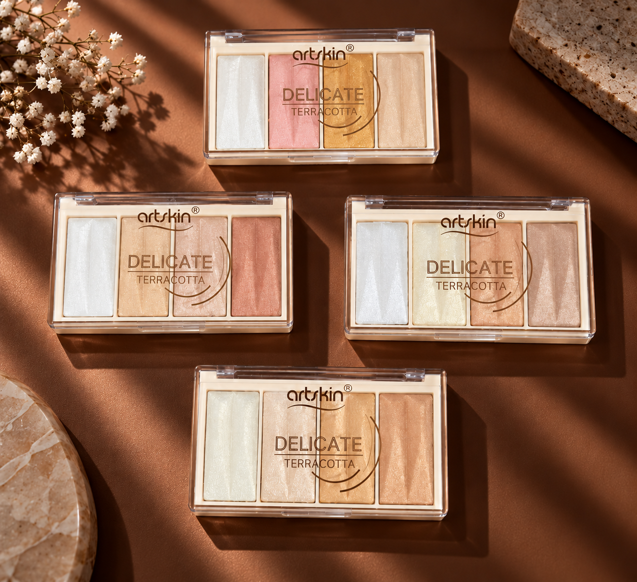 هایلایتر پودری ۴ رنگ آرت اسکین مدل Delicate Terracotta